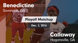 Matchup: Benedictine vs. Callaway  2016