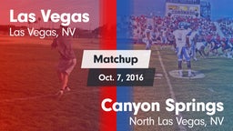 Matchup: Las Vegas High vs. Canyon Springs  2016