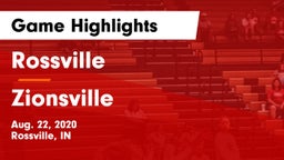 Rossville  vs Zionsville  Game Highlights - Aug. 22, 2020