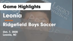 Leonia  vs Ridgefield  Boys Soccer Game Highlights - Oct. 7, 2020