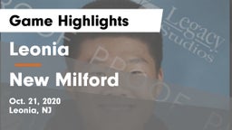 Leonia  vs New Milford  Game Highlights - Oct. 21, 2020
