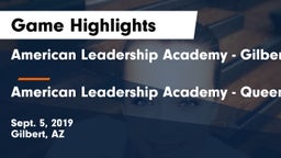 American Leadership Academy - Gilbert  vs American Leadership Academy - Queen Creek Game Highlights - Sept. 5, 2019