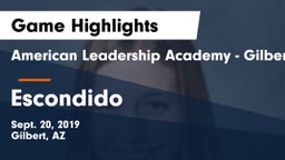 American Leadership Academy - Gilbert  vs Escondido  Game Highlights - Sept. 20, 2019