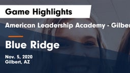 American Leadership Academy - Gilbert  vs Blue Ridge  Game Highlights - Nov. 5, 2020