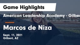 American Leadership Academy - Gilbert  vs Marcos de Niza Game Highlights - Sept. 11, 2021