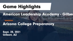 American Leadership Academy - Gilbert  vs Arizona College Preparatory  Game Highlights - Sept. 28, 2021