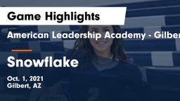 American Leadership Academy - Gilbert  vs Snowflake  Game Highlights - Oct. 1, 2021