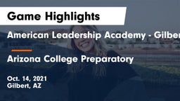American Leadership Academy - Gilbert  vs Arizona College Preparatory  Game Highlights - Oct. 14, 2021