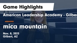 American Leadership Academy - Gilbert  vs mica mountain Game Highlights - Nov. 8, 2023