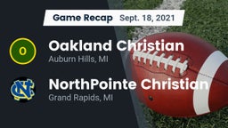 Recap: Oakland Christian  vs. NorthPointe Christian  2021