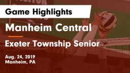Manheim Central  vs Exeter Township Senior  Game Highlights - Aug. 24, 2019