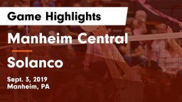 Manheim Central  vs Solanco Game Highlights - Sept. 3, 2019