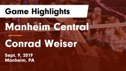 Manheim Central  vs Conrad Weiser  Game Highlights - Sept. 9, 2019