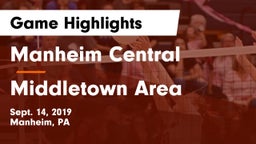 Manheim Central  vs Middletown Area  Game Highlights - Sept. 14, 2019