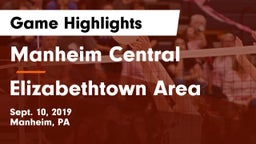 Manheim Central  vs Elizabethtown Area  Game Highlights - Sept. 10, 2019