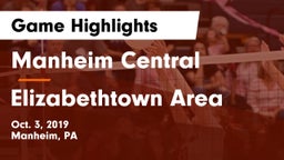 Manheim Central  vs Elizabethtown Area  Game Highlights - Oct. 3, 2019
