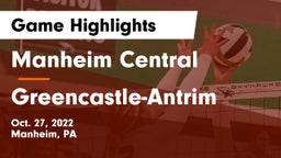 Manheim Central  vs Greencastle-Antrim  Game Highlights - Oct. 27, 2022