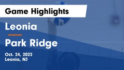 Leonia  vs Park Ridge  Game Highlights - Oct. 24, 2022