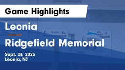Leonia  vs Ridgefield Memorial  Game Highlights - Sept. 28, 2023