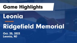 Leonia  vs Ridgefield Memorial  Game Highlights - Oct. 20, 2023