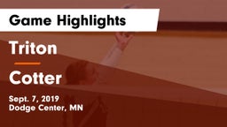 Triton  vs Cotter  Game Highlights - Sept. 7, 2019