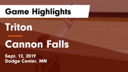 Triton  vs Cannon Falls Game Highlights - Sept. 12, 2019