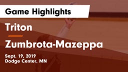 Triton  vs Zumbrota-Mazeppa  Game Highlights - Sept. 19, 2019