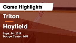 Triton  vs Hayfield  Game Highlights - Sept. 24, 2019