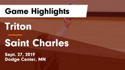Triton  vs Saint Charles  Game Highlights - Sept. 27, 2019