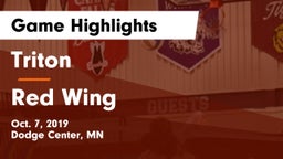 Triton  vs Red Wing  Game Highlights - Oct. 7, 2019