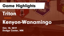 Triton  vs Kenyon-Wanamingo Game Highlights - Oct. 10, 2019