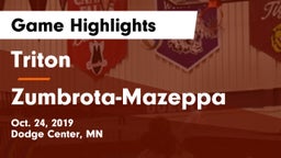 Triton  vs Zumbrota-Mazeppa  Game Highlights - Oct. 24, 2019