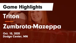 Triton  vs Zumbrota-Mazeppa  Game Highlights - Oct. 10, 2020