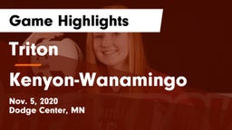 Triton  vs Kenyon-Wanamingo Game Highlights - Nov. 5, 2020