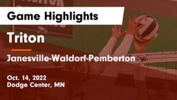 Triton  vs Janesville-Waldorf-Pemberton  Game Highlights - Oct. 14, 2022