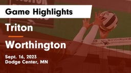 Triton  vs Worthington  Game Highlights - Sept. 16, 2023
