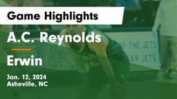 A.C. Reynolds  vs Erwin  Game Highlights - Jan. 12, 2024