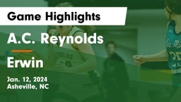 A.C. Reynolds  vs Erwin  Game Highlights - Jan. 12, 2024