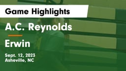 A.C. Reynolds  vs Erwin  Game Highlights - Sept. 12, 2023