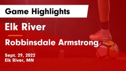 Elk River  vs Robbinsdale Armstrong  Game Highlights - Sept. 29, 2022