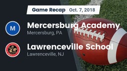 Recap: Mercersburg Academy vs. Lawrenceville School 2018