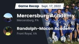 Recap: Mercersburg Academy vs. Randolph-Macon Academy  2022