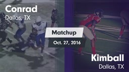 Matchup: Conrad vs. Kimball  2016