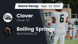 Recap: Clover  vs. Boiling Springs  2022