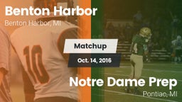 Matchup: Benton Harbor vs. Notre Dame Prep  2016