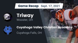 Recap: Triway  vs. Cuyahoga Valley Christian Academy  2021