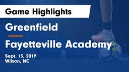 Greenfield  vs Fayetteville Academy Game Highlights - Sept. 13, 2019