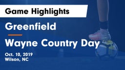 Greenfield  vs Wayne Country Day Game Highlights - Oct. 10, 2019