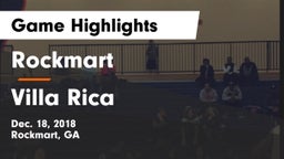 Rockmart  vs Villa Rica  Game Highlights - Dec. 18, 2018