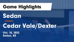 Sedan  vs Cedar Vale/Dexter  Game Highlights - Oct. 10, 2023